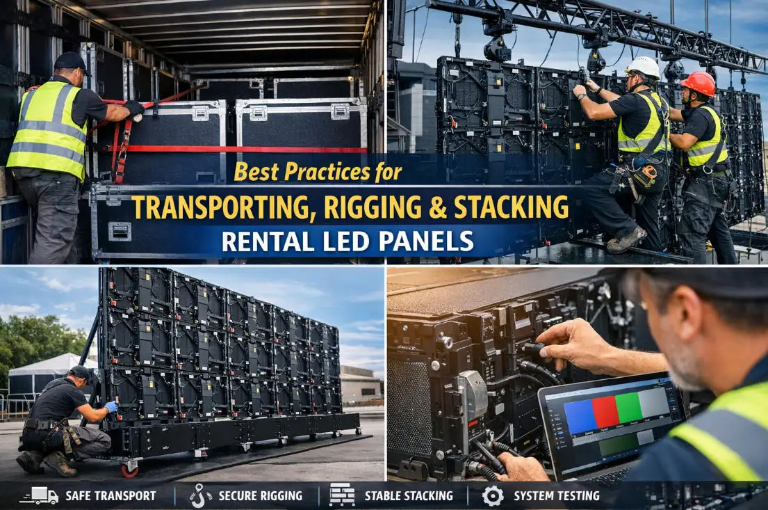 Logística de alquiler de pantallas LED