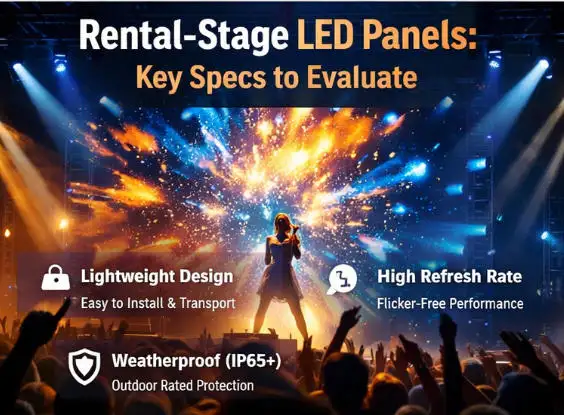 painéis LED para palco de aluguel