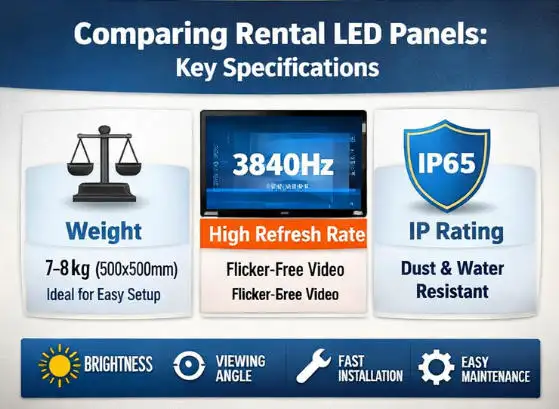 Comparação de tela de palco LED