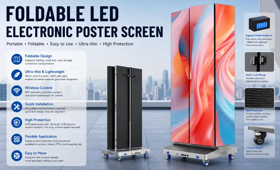 foldable LED poster screen