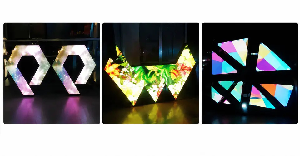 Pantalla LED triangular creativa