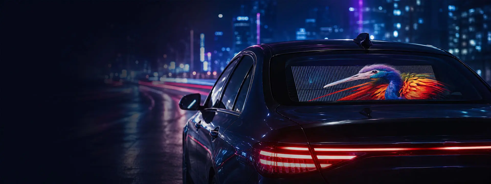 Transparent Car Window LED Display banner
